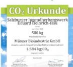 Auszeichnung für über 1,5 Tonnen CO2-Einsparung